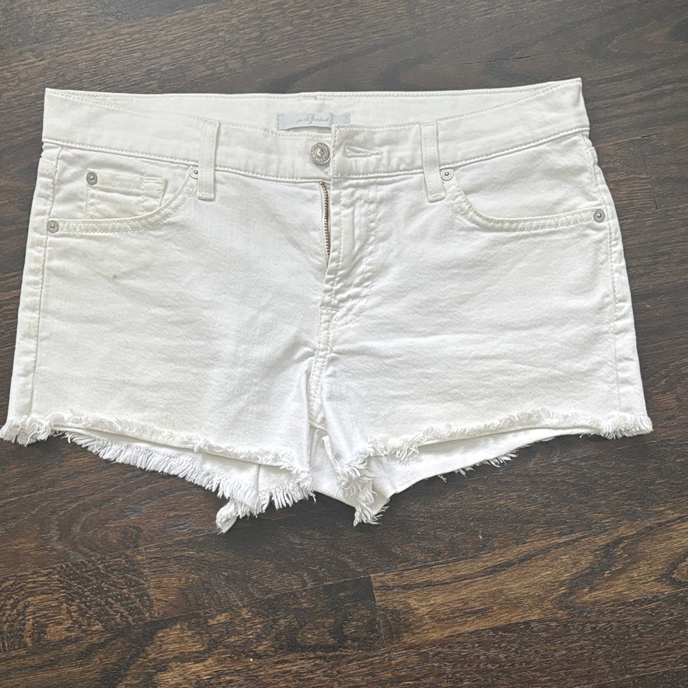 7 For All Mankind Off-White Jean Shorts